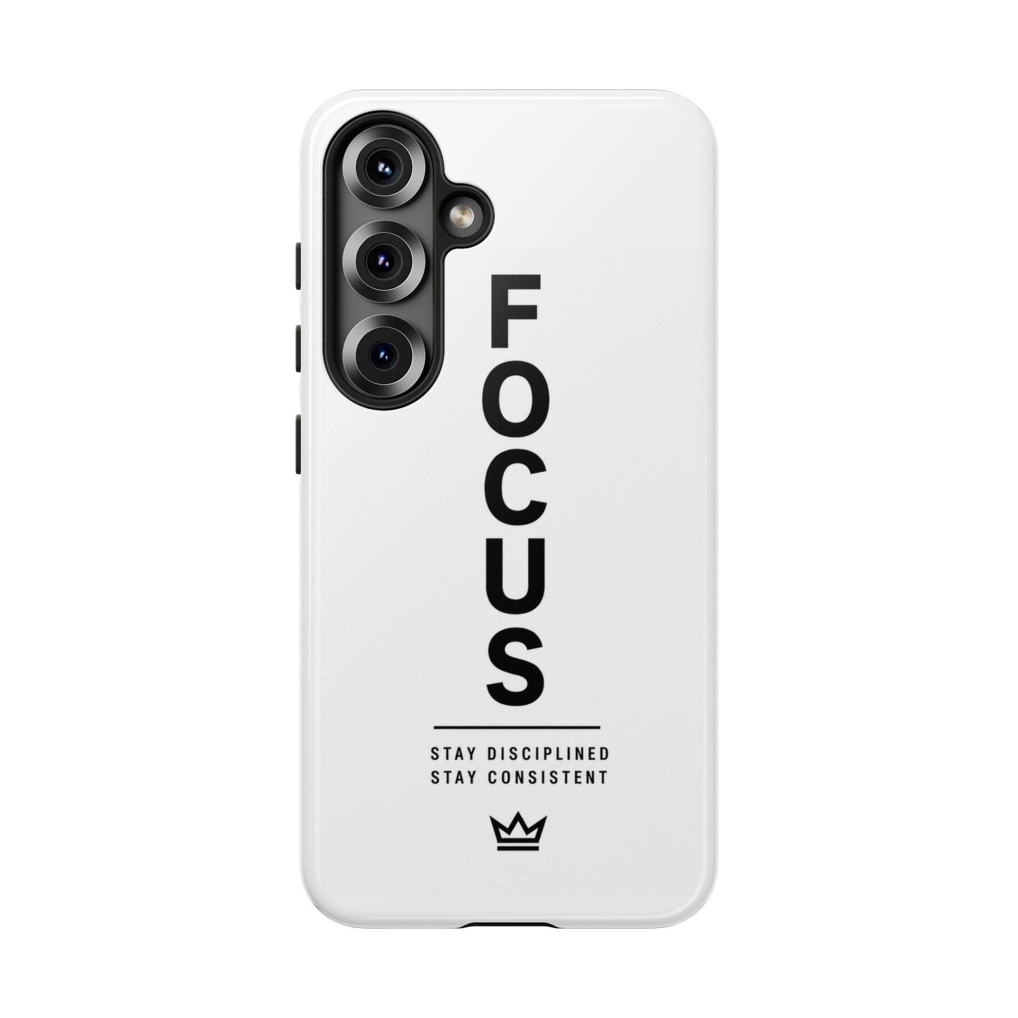 FOCUS Phone Case — Minimalist Motivational iPhone Cover (“Stay Disciplined, Stay Consistent”)