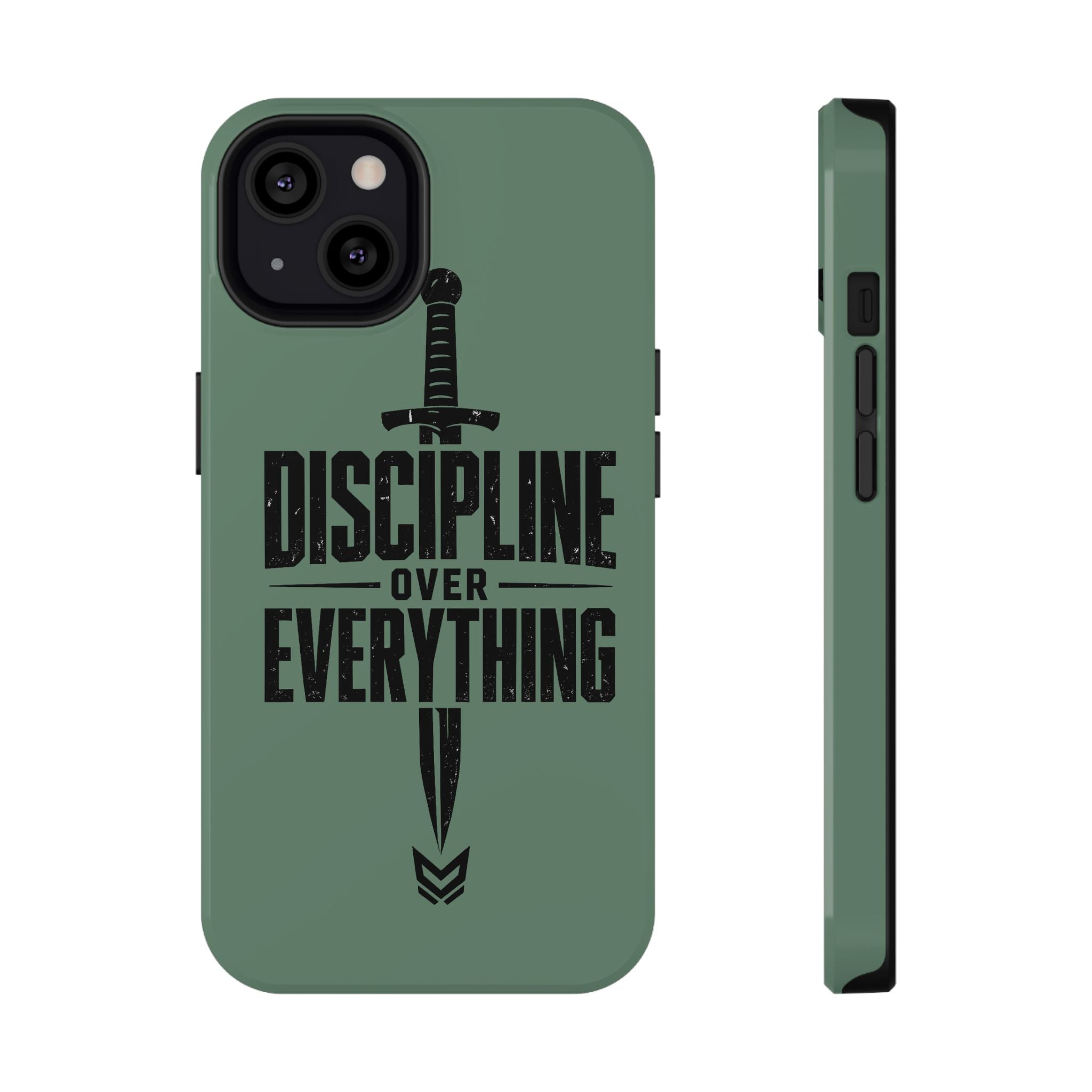 Phone Case — "Discipline Over Everything" Military Green Impact-Resistant Case