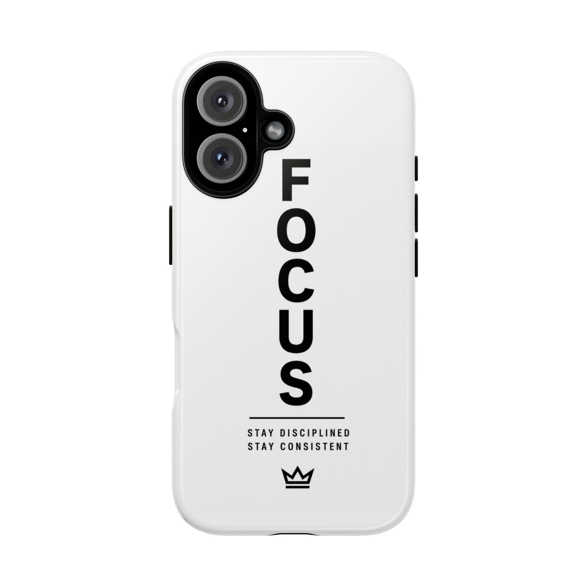 FOCUS Phone Case — Minimalist Motivational iPhone Cover (“Stay Disciplined, Stay Consistent”)