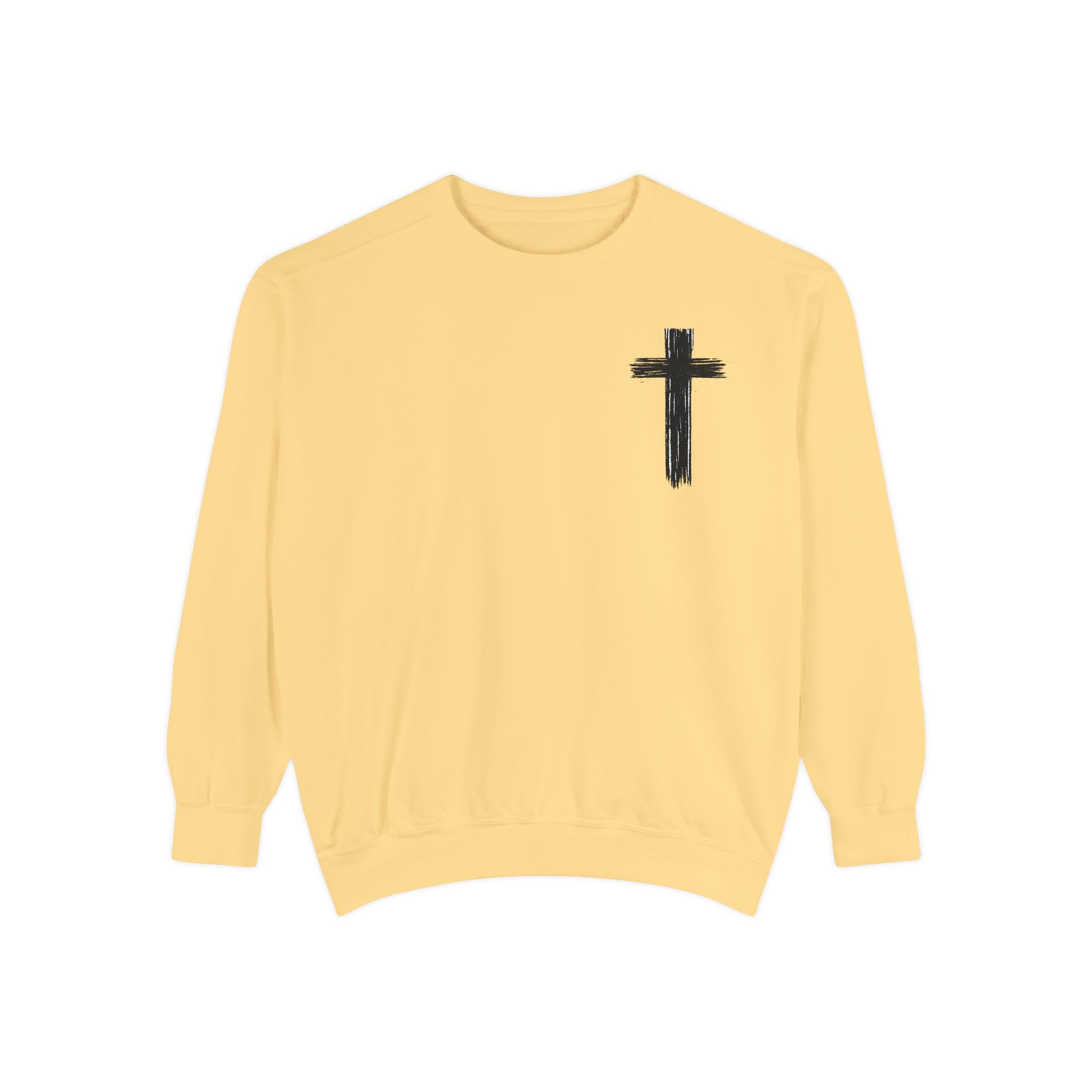 Faith Over Fear Sweatshirt — 'God Is Bigger' Christian Cross Pullover