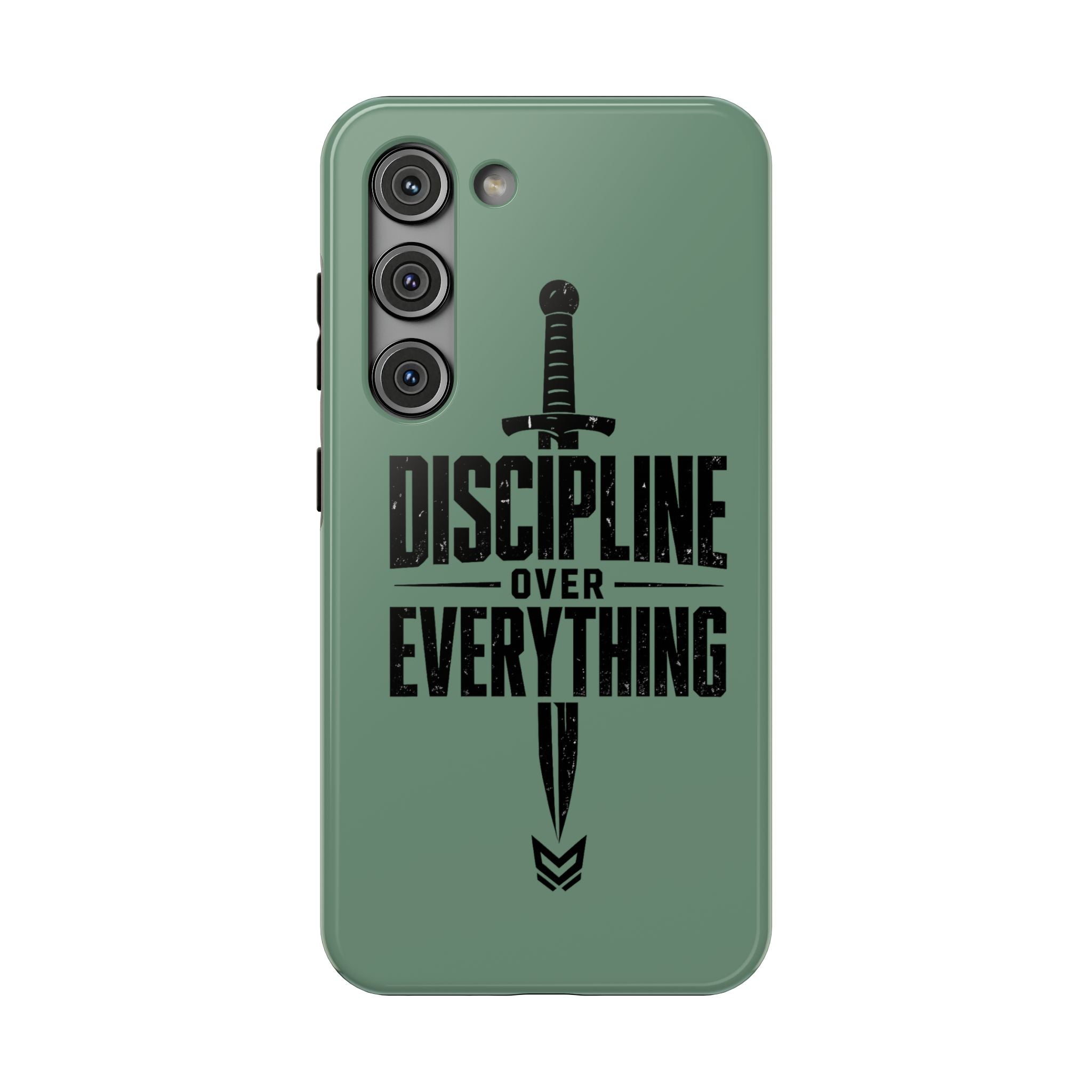 Phone Case — "Discipline Over Everything" Military Green Impact-Resistant Case