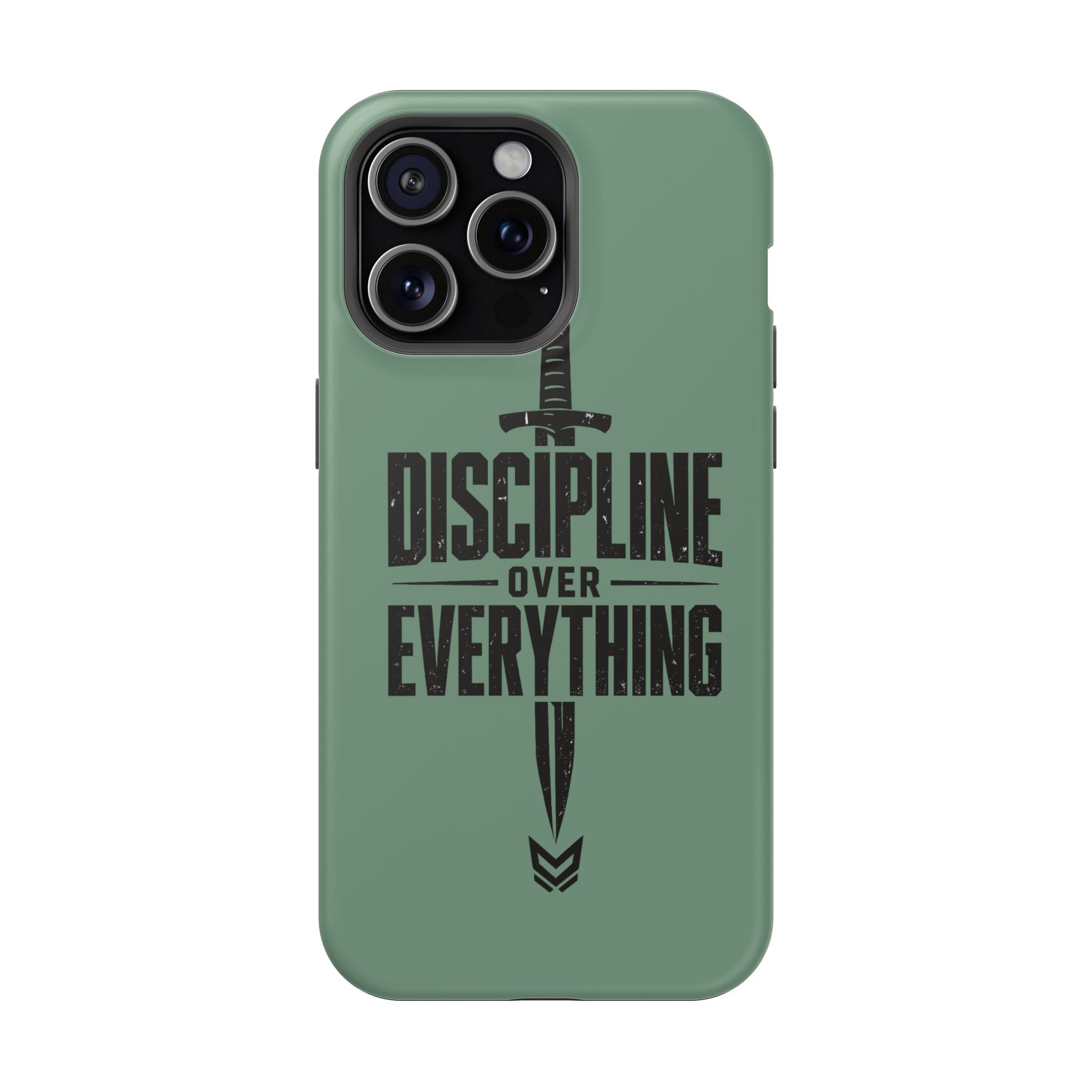 Phone Case — "Discipline Over Everything" Military Green Impact-Resistant Case