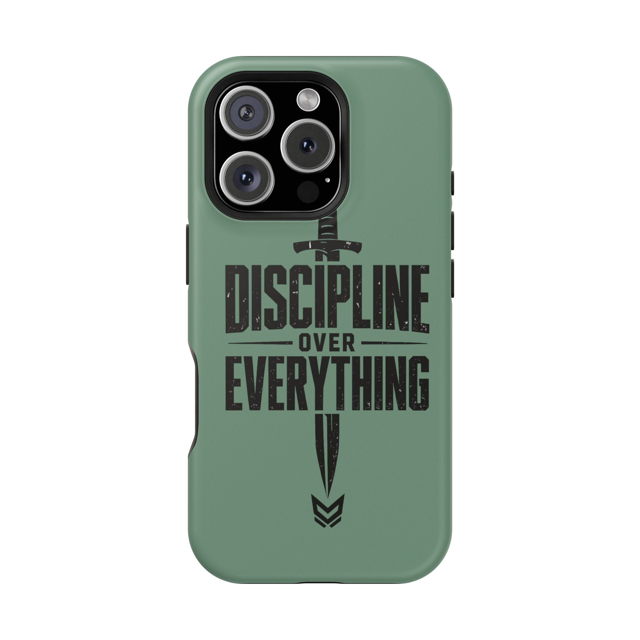 Phone Case — "Discipline Over Everything" Military Green Impact-Resistant Case
