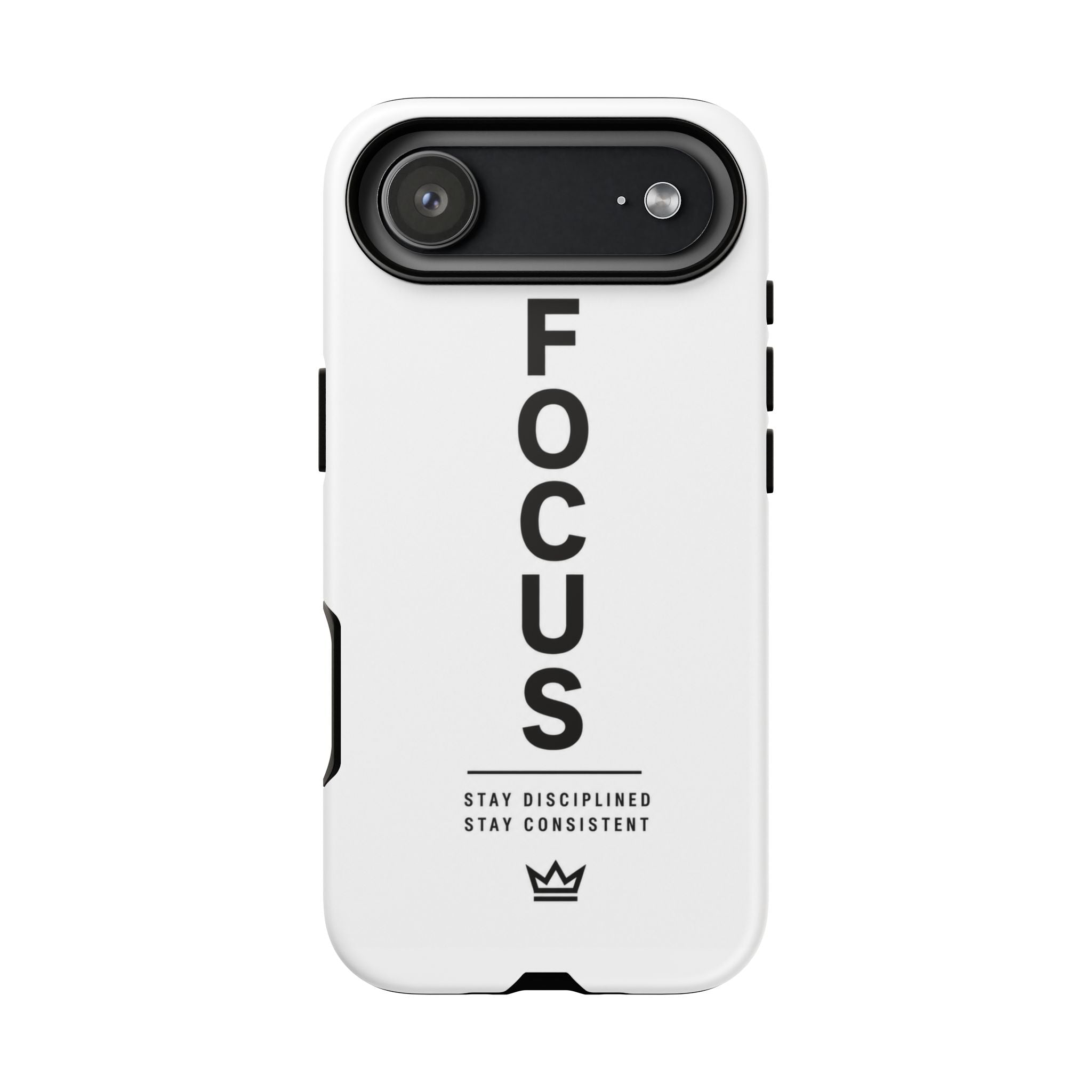 FOCUS Phone Case — Minimalist Motivational iPhone Cover (“Stay Disciplined, Stay Consistent”)