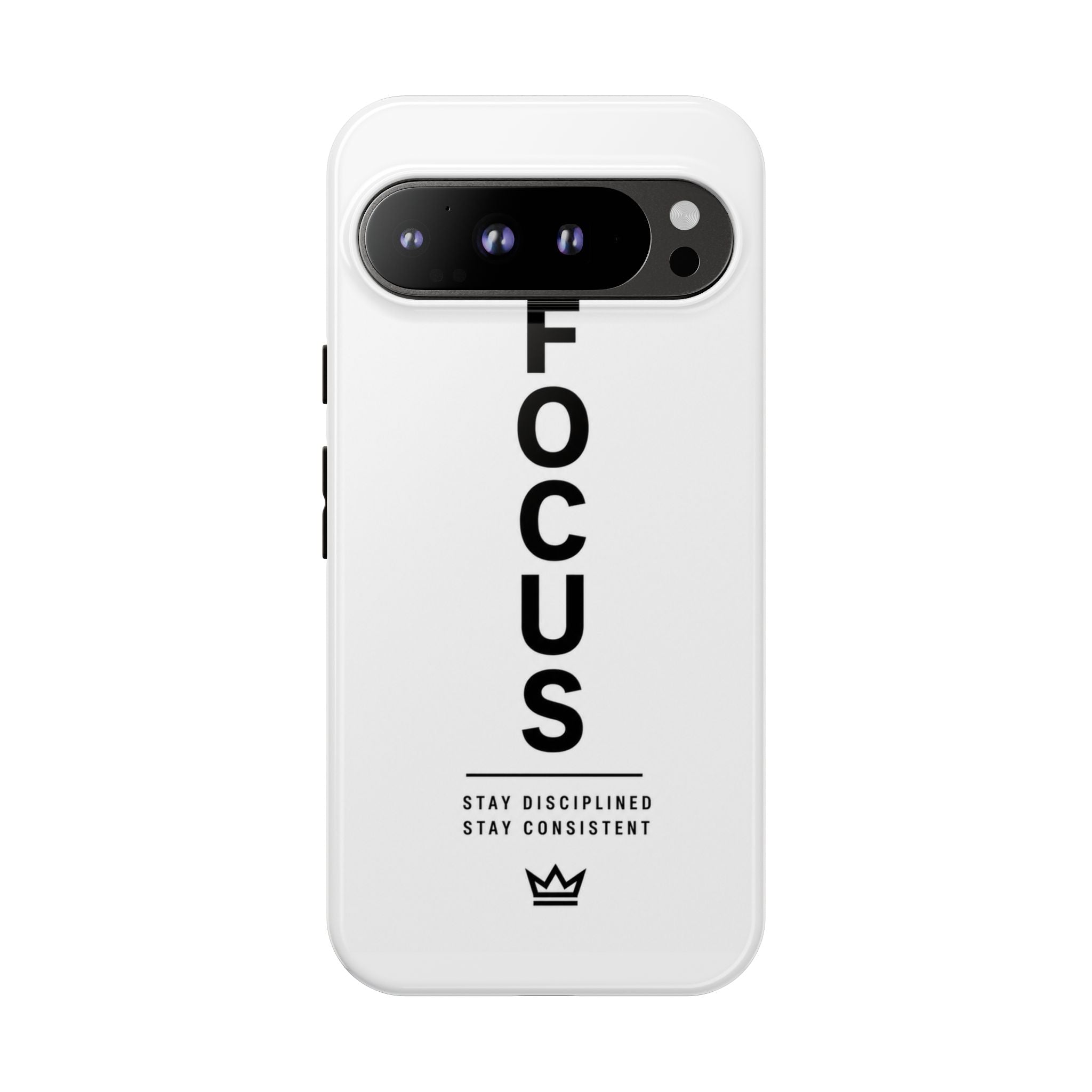 FOCUS Phone Case — Minimalist Motivational iPhone Cover (“Stay Disciplined, Stay Consistent”)