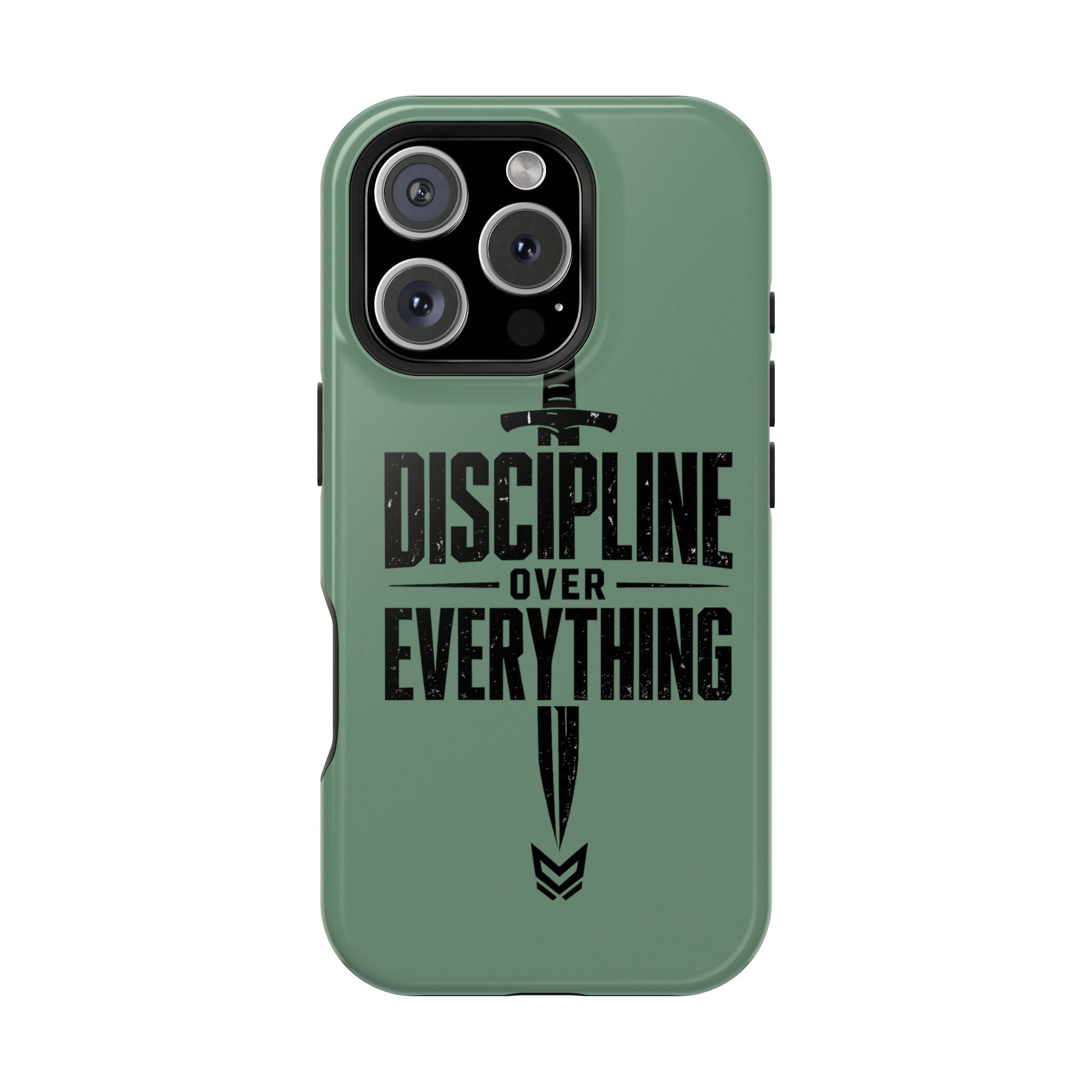 Phone Case — "Discipline Over Everything" Military Green Impact-Resistant Case