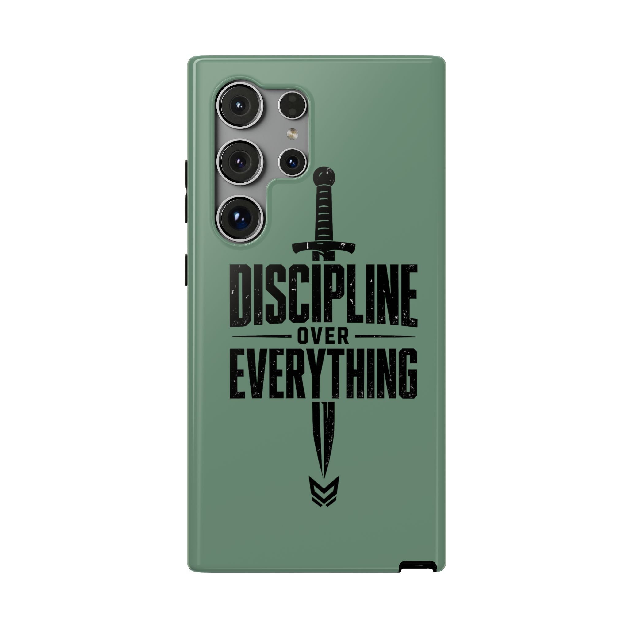 Phone Case — "Discipline Over Everything" Military Green Impact-Resistant Case