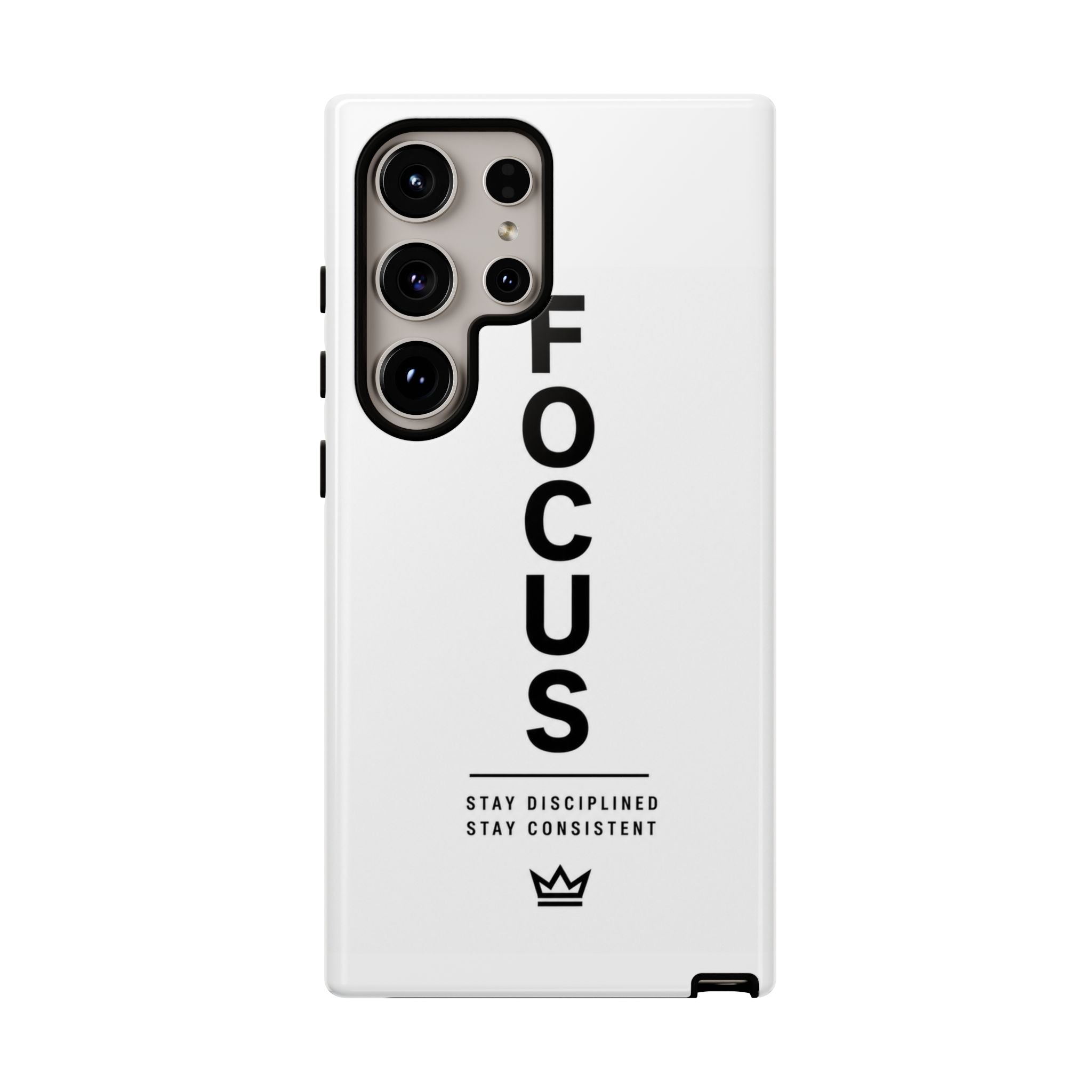 FOCUS Phone Case — Minimalist Motivational iPhone Cover (“Stay Disciplined, Stay Consistent”)