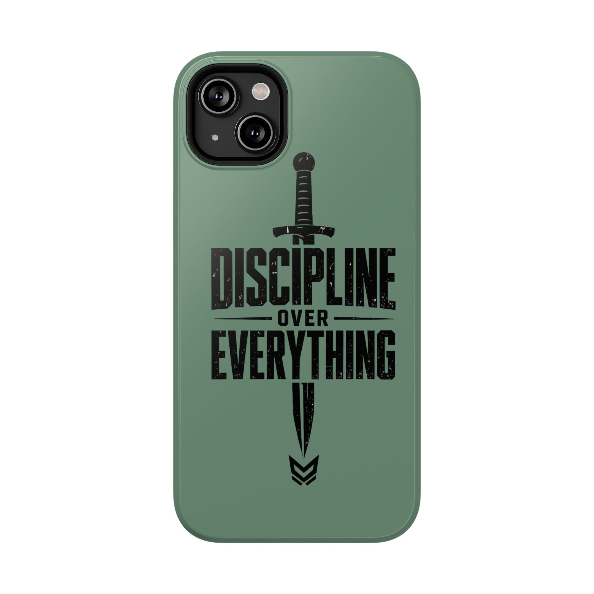 Phone Case — "Discipline Over Everything" Military Green Impact-Resistant Case