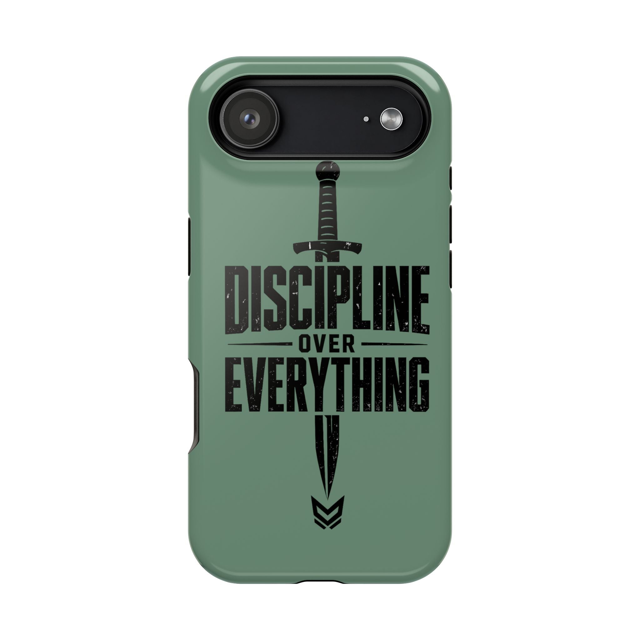Phone Case — "Discipline Over Everything" Military Green Impact-Resistant Case