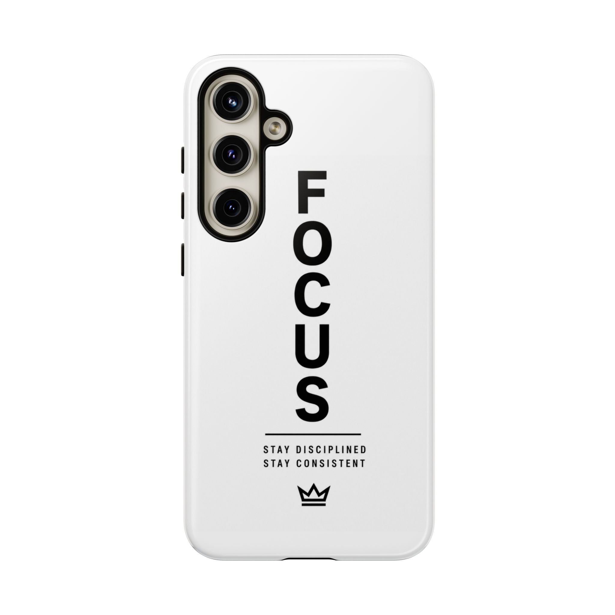 FOCUS Phone Case — Minimalist Motivational iPhone Cover (“Stay Disciplined, Stay Consistent”)