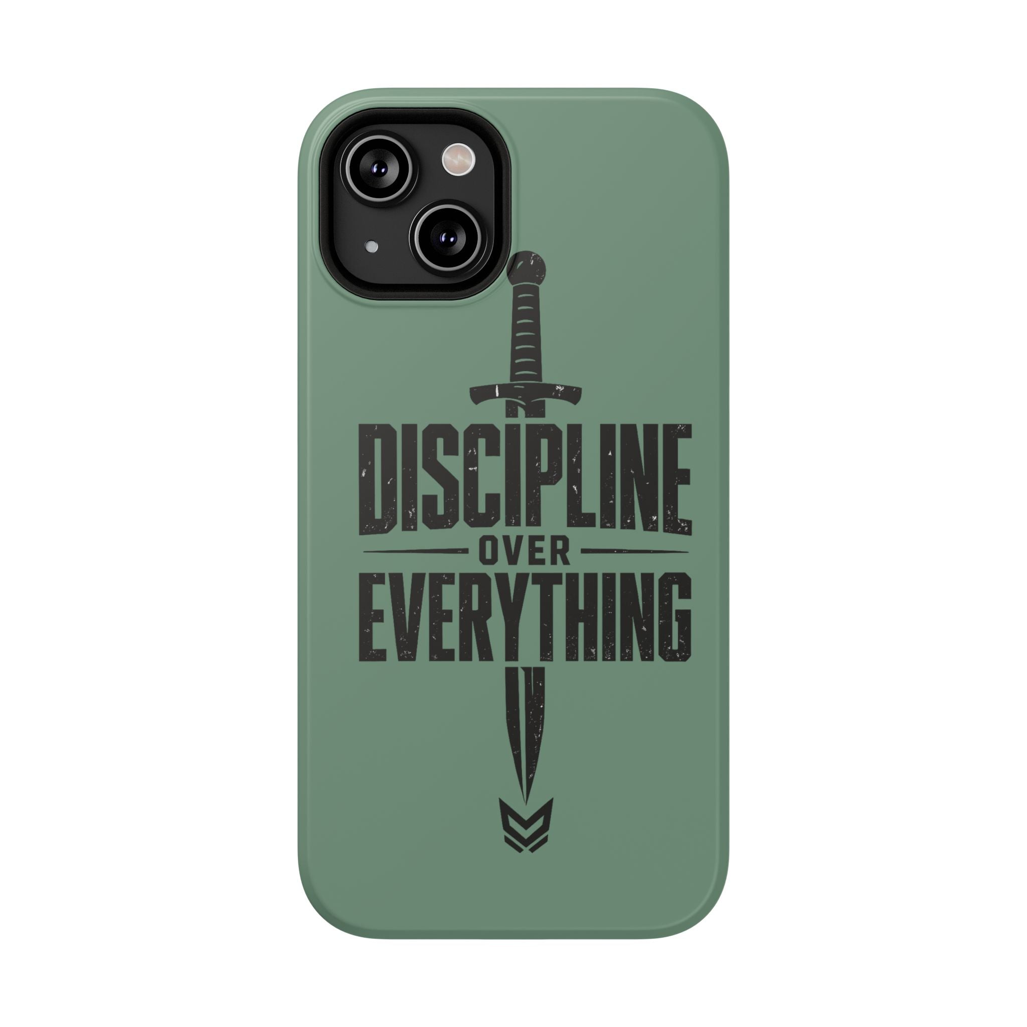 Phone Case — "Discipline Over Everything" Military Green Impact-Resistant Case
