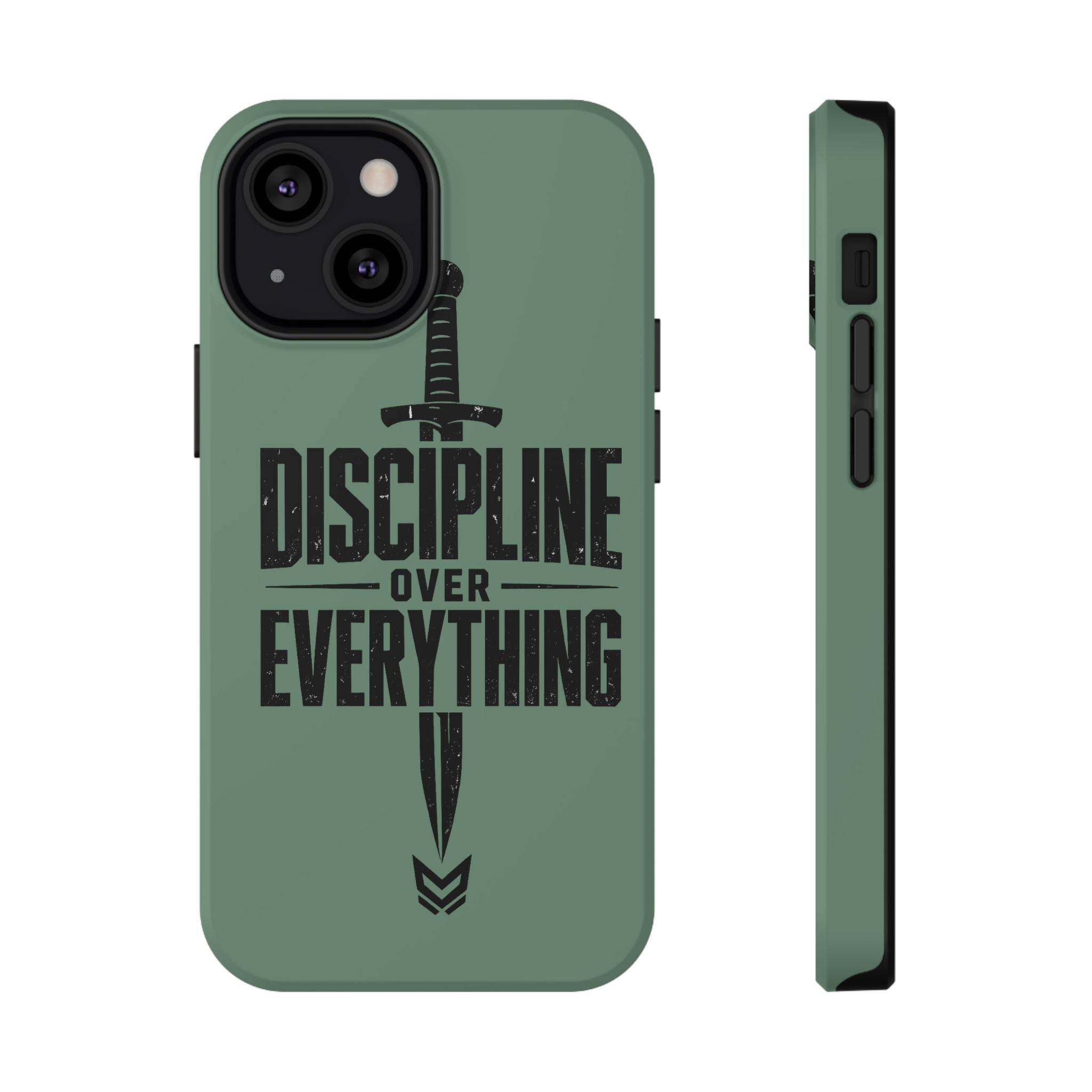 Phone Case — "Discipline Over Everything" Military Green Impact-Resistant Case