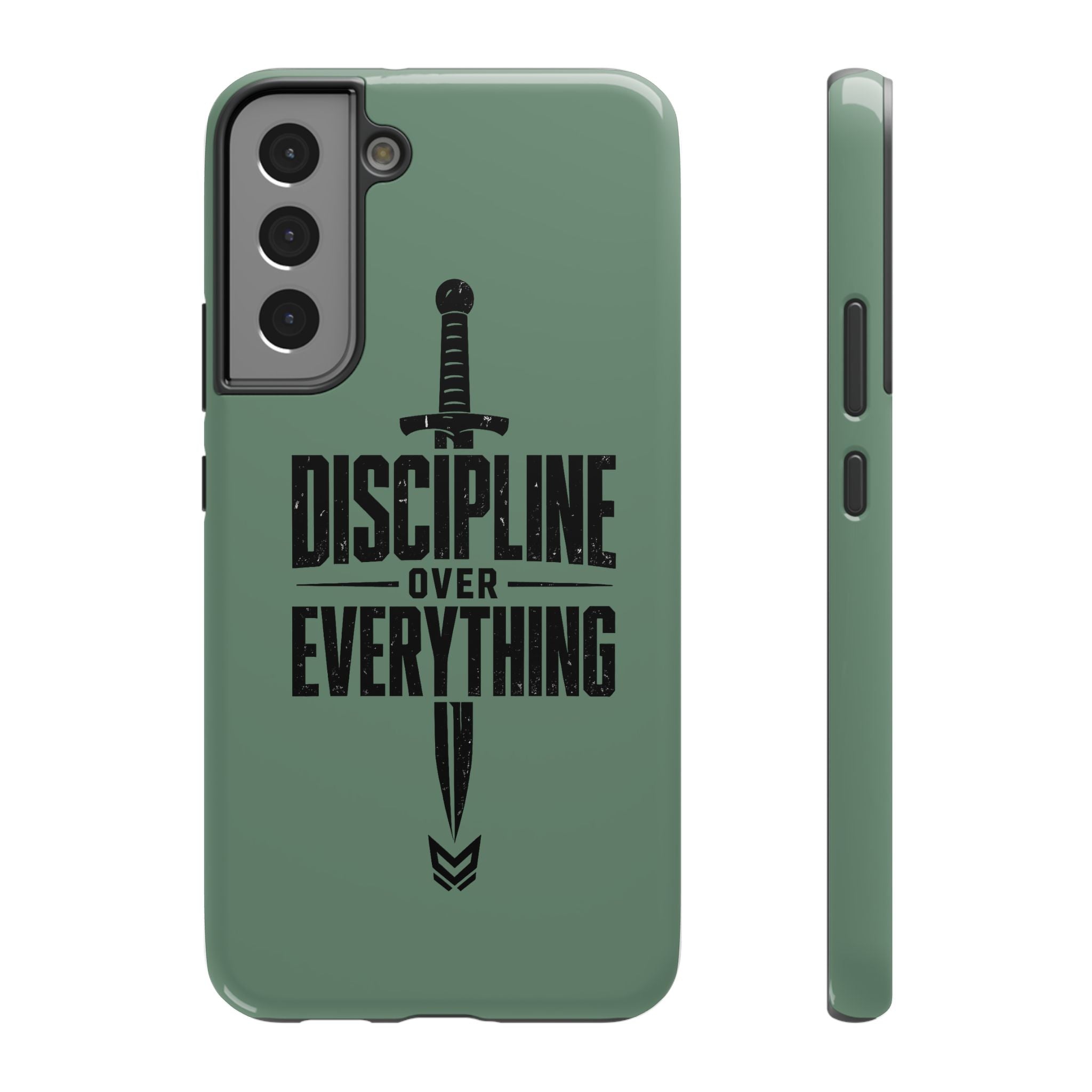 Phone Case — "Discipline Over Everything" Military Green Impact-Resistant Case