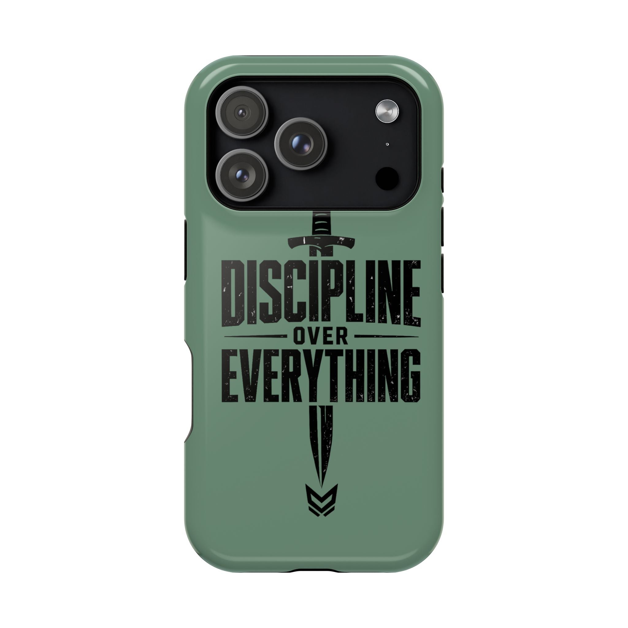 Phone Case — "Discipline Over Everything" Military Green Impact-Resistant Case