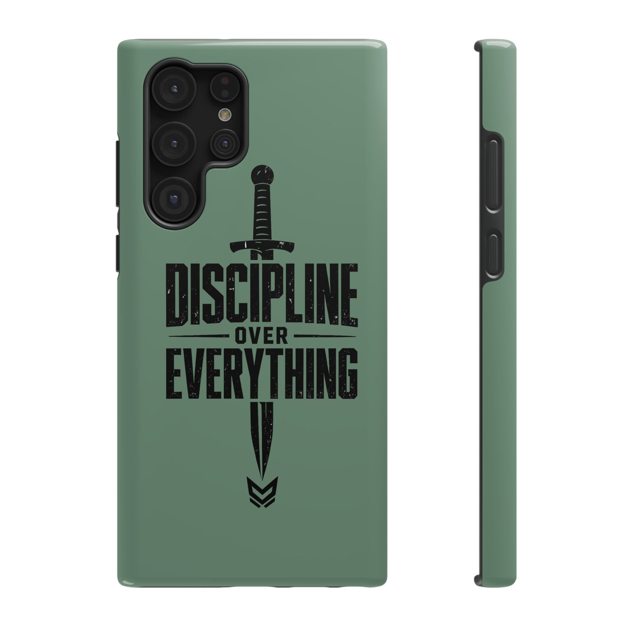 Phone Case — "Discipline Over Everything" Military Green Impact-Resistant Case