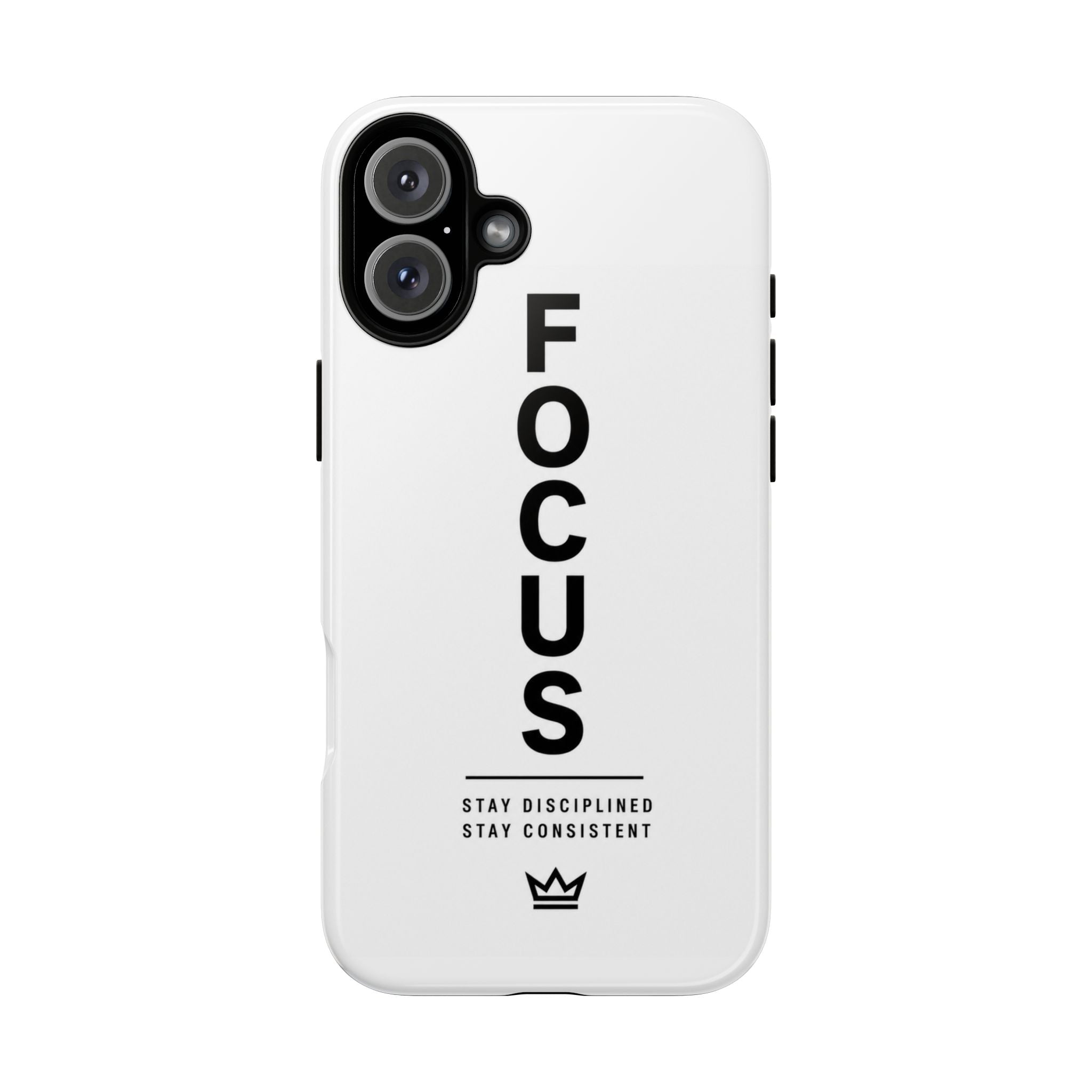 FOCUS Phone Case — Minimalist Motivational iPhone Cover (“Stay Disciplined, Stay Consistent”)
