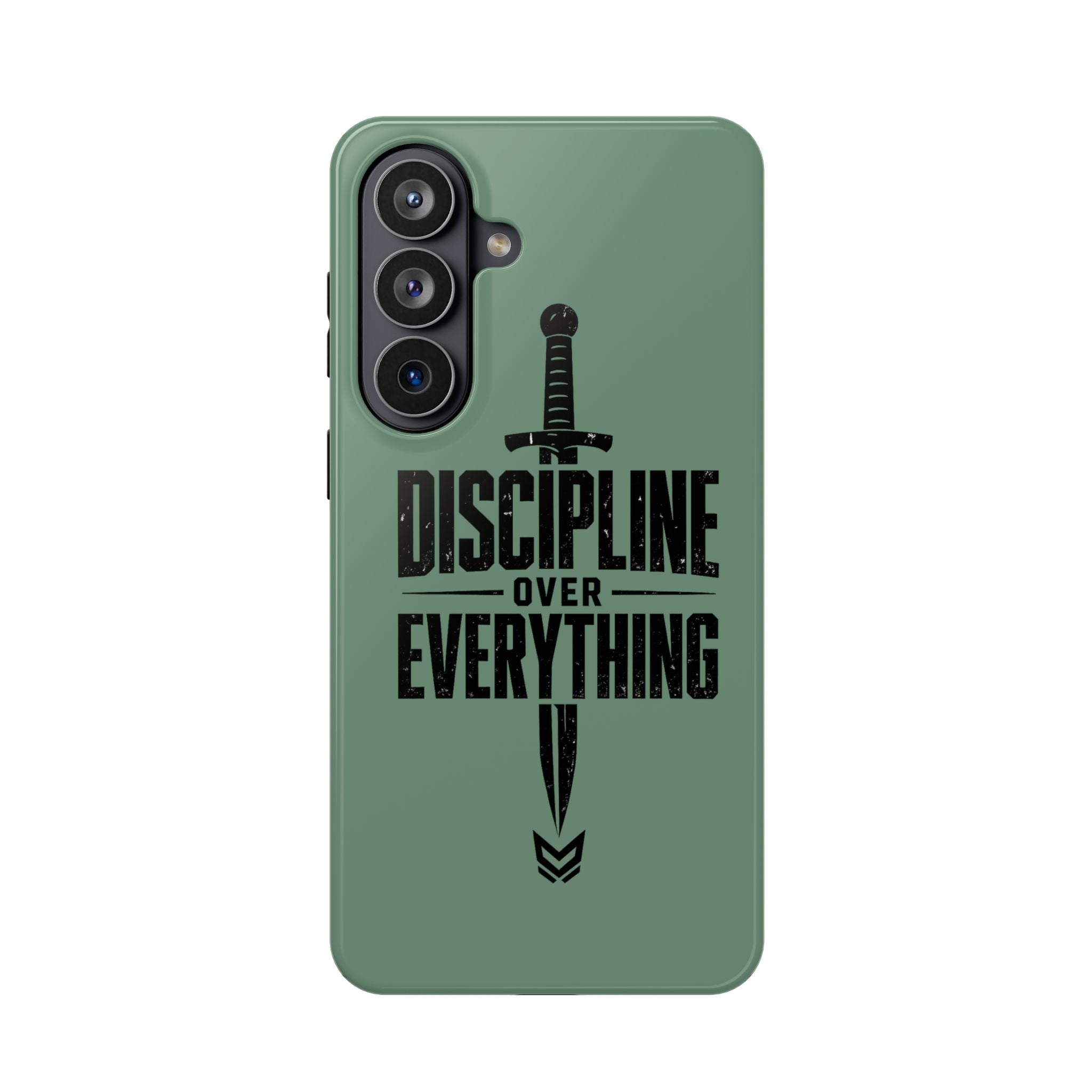 Phone Case — "Discipline Over Everything" Military Green Impact-Resistant Case