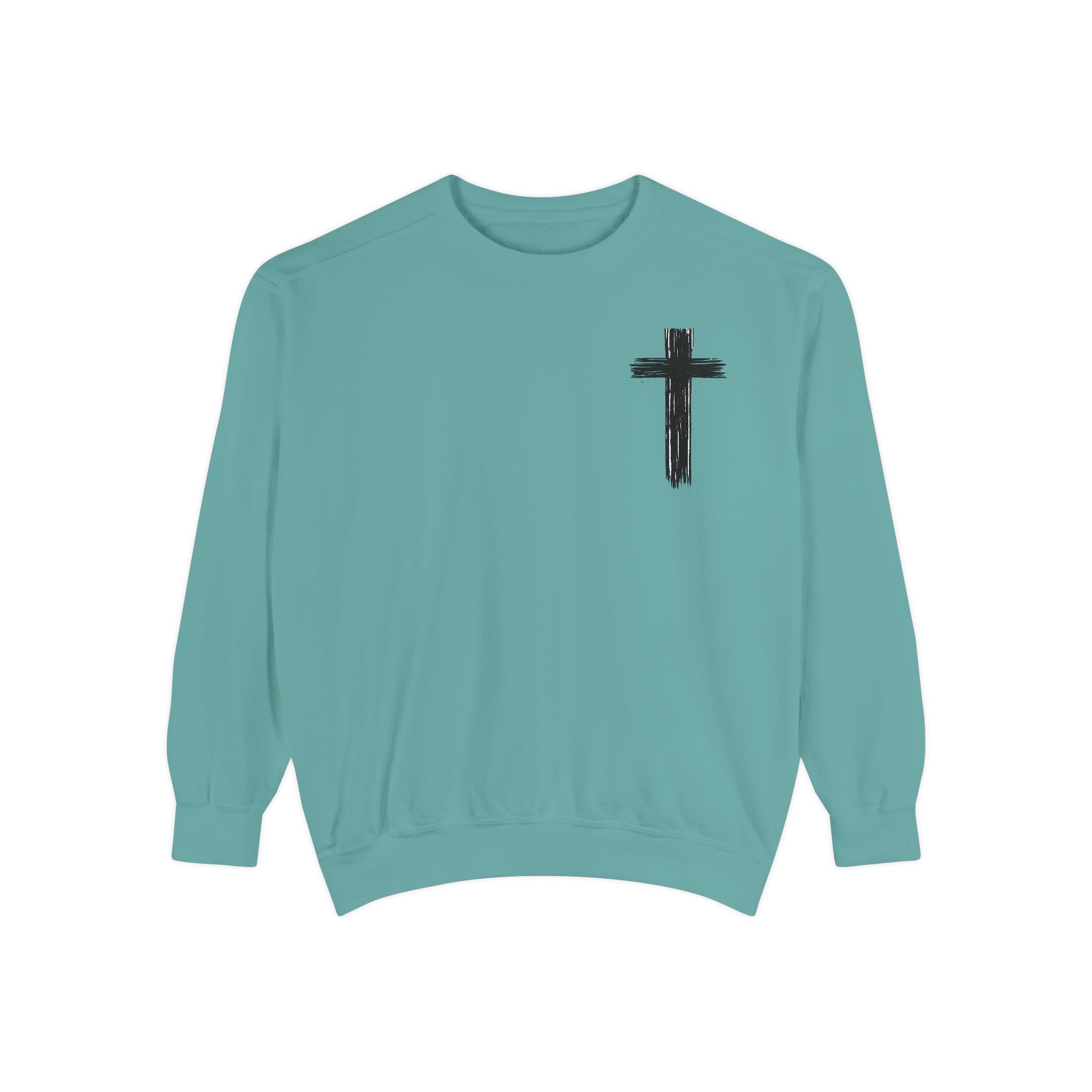 Faith Over Fear Sweatshirt — 'God Is Bigger' Christian Cross Pullover