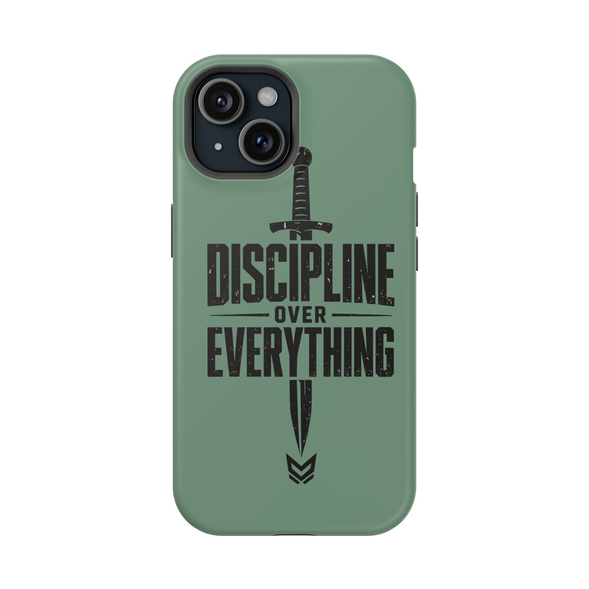 Phone Case — "Discipline Over Everything" Military Green Impact-Resistant Case