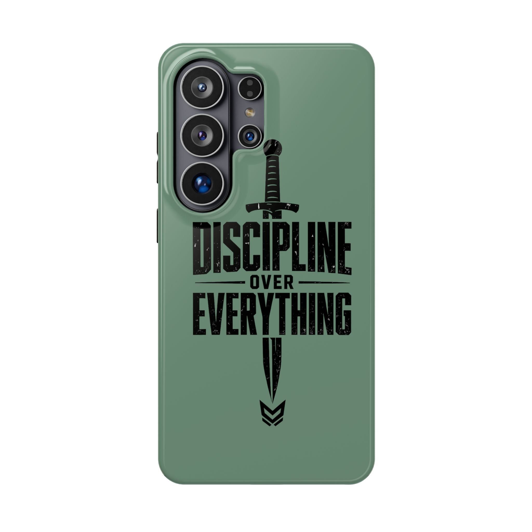 Phone Case — "Discipline Over Everything" Military Green Impact-Resistant Case