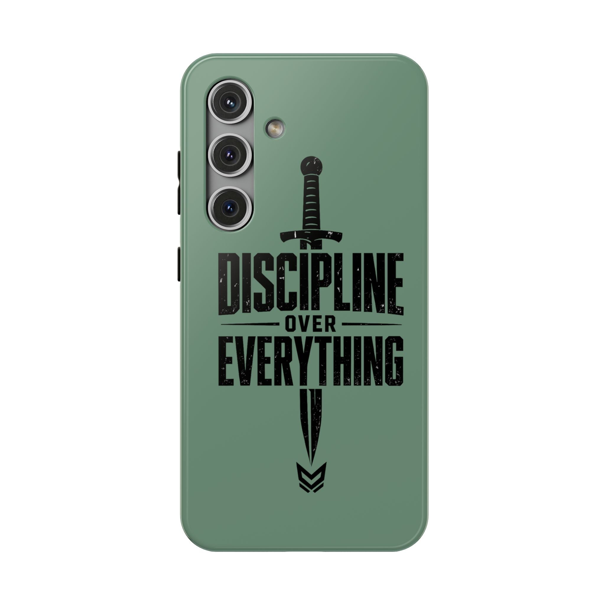 Phone Case — "Discipline Over Everything" Military Green Impact-Resistant Case