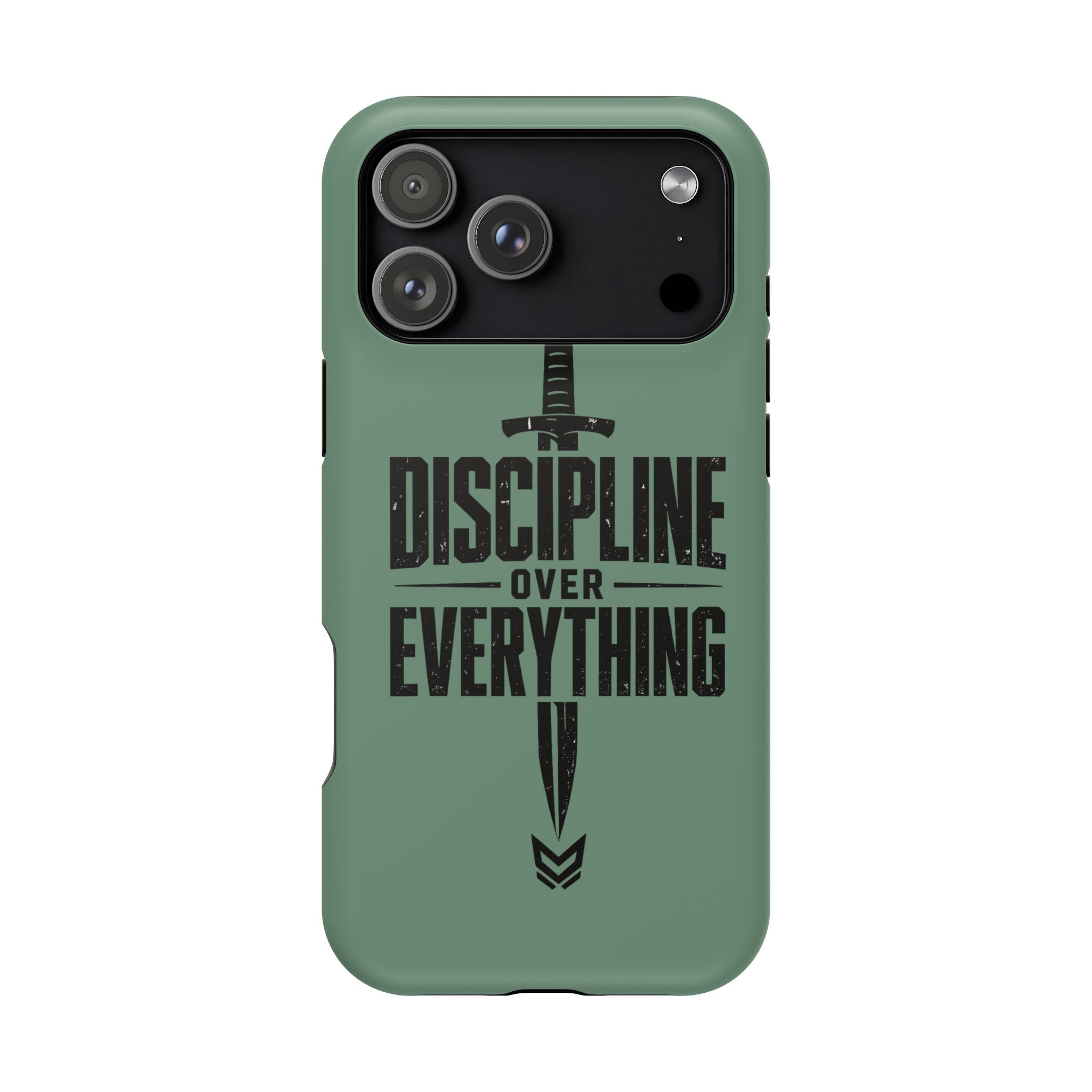 Phone Case — "Discipline Over Everything" Military Green Impact-Resistant Case